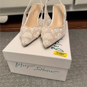 Betsey Johnson Cream Lace Heels